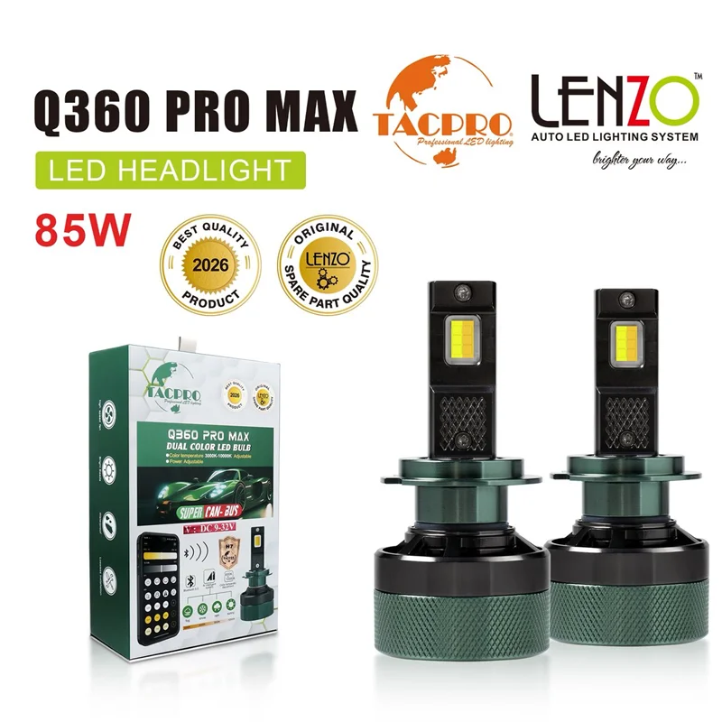 غول نور مرحله آخر هدلایت مدل Q360 ProMax اپلیکیشن دار لنزو Lenzo در ۳ پایه