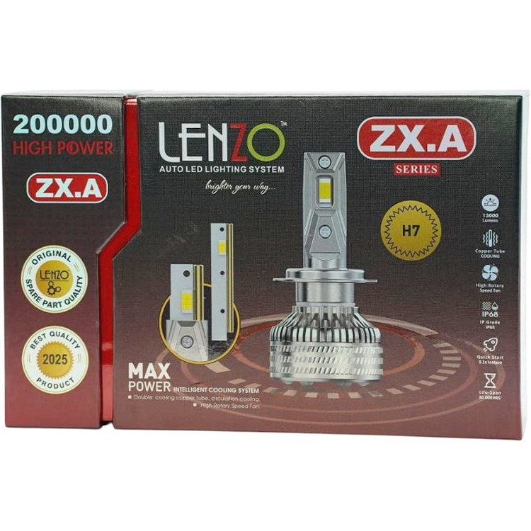 هدلایت اورجینال قوی سفید ZX.A لنزو 6000K با گارانتی