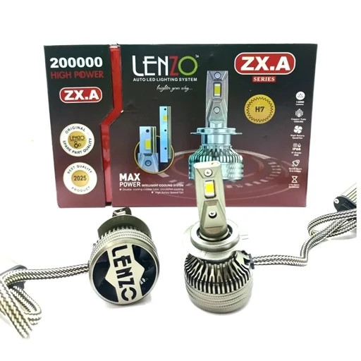 هدلایت اورجینال قوی سفید ZX.A لنزو 6000K با گارانتی