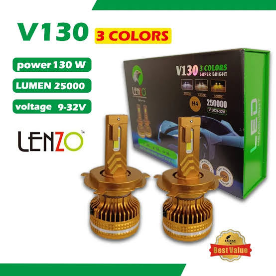 هدلایت اورجینال قوی ترین ۳ رنگ مدل V130 Pro لنزو Lenzo با گارانتی